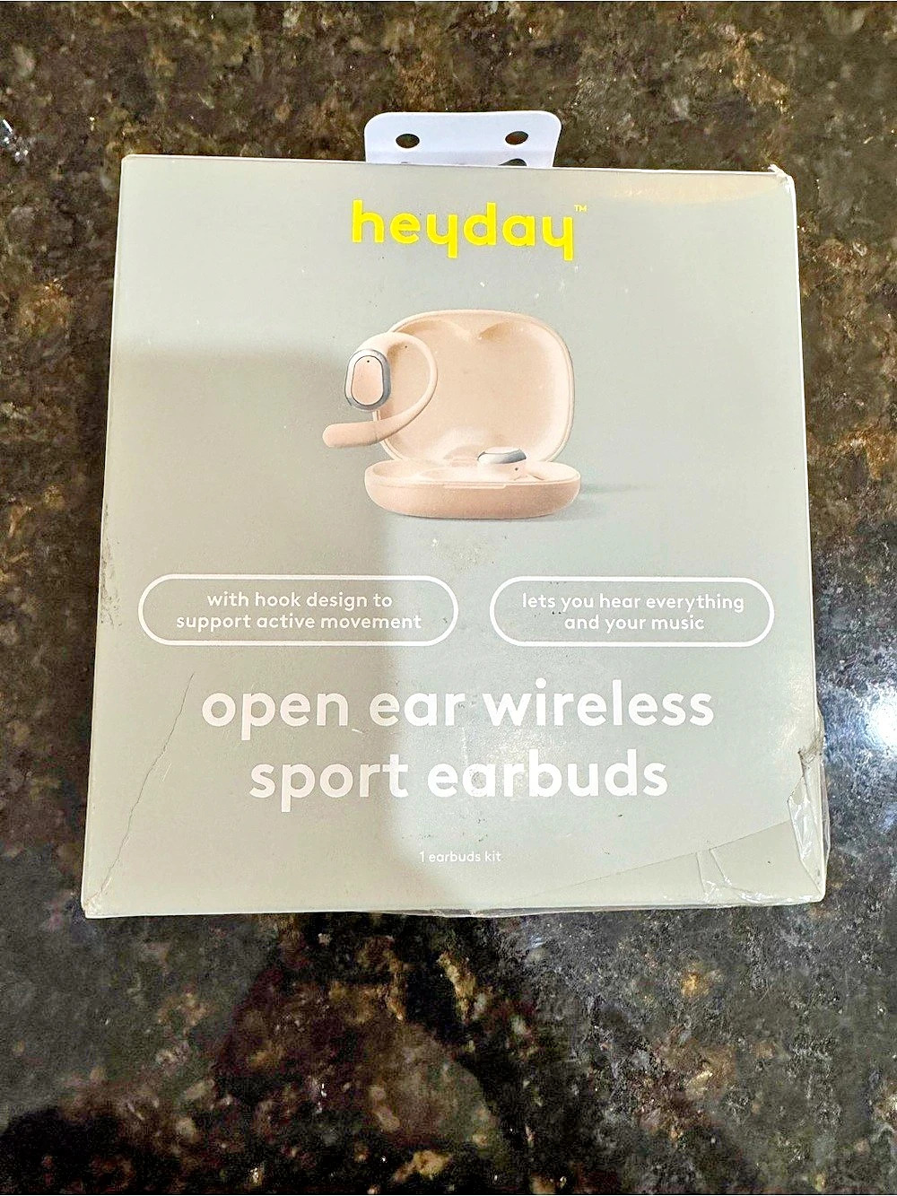 heyday Open Ear Sport True Wireless Headphones Cream, Damaged Box